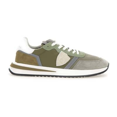 Groene Sneakers van Philippe Model Paris Philippe Model , Green , Heren