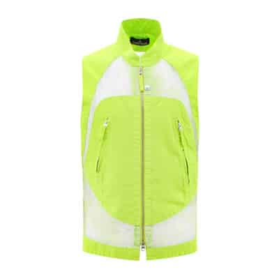 Groene Ss23 Distorted Ripstop Mouwloze Jas Stone Island , Green , Heren