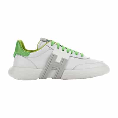 Groene platte schoenen met Hogan-3R stijl Hogan , White , Heren