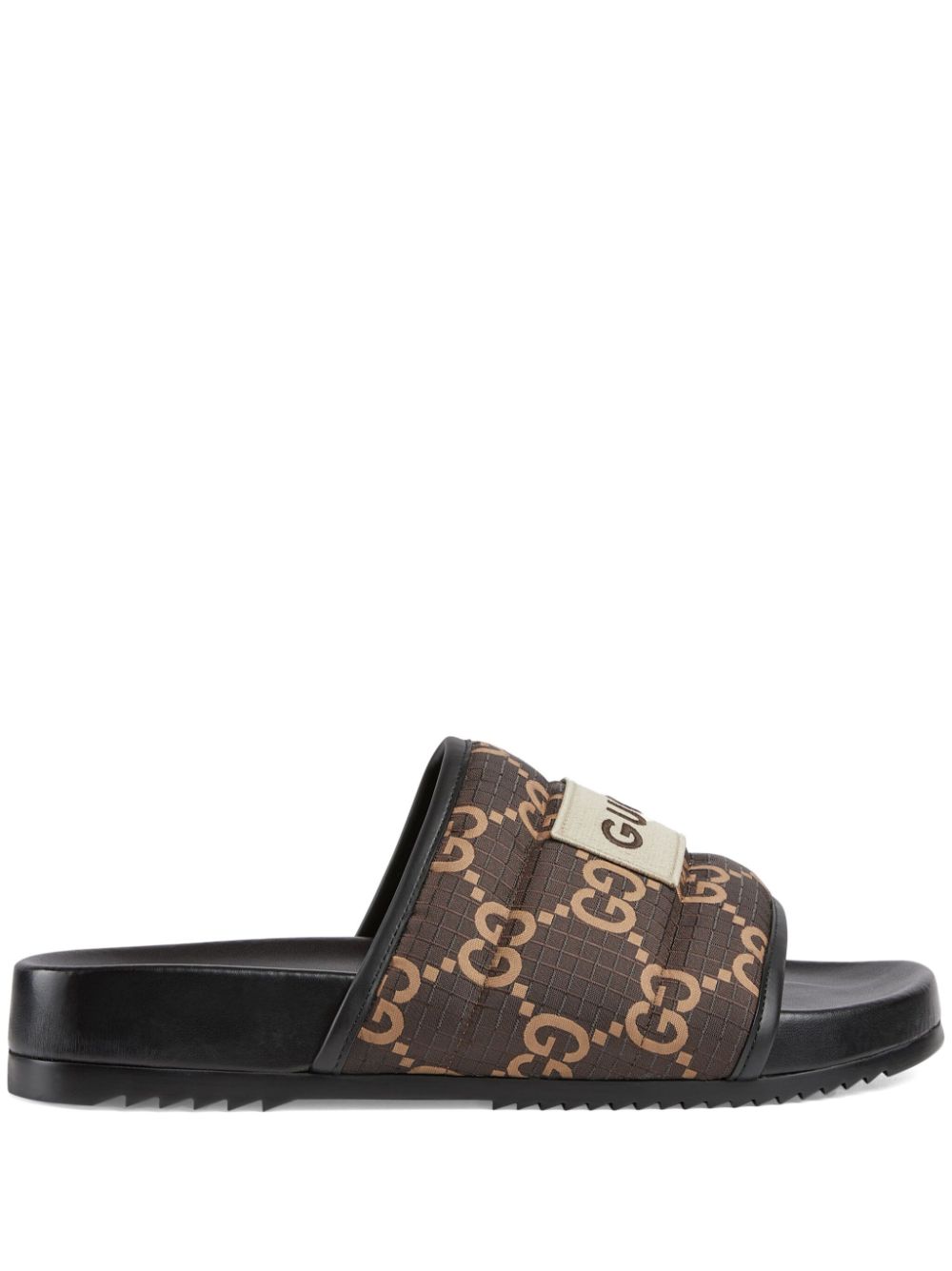 Gucci GG Supreme gevoerde slippers - Bruin