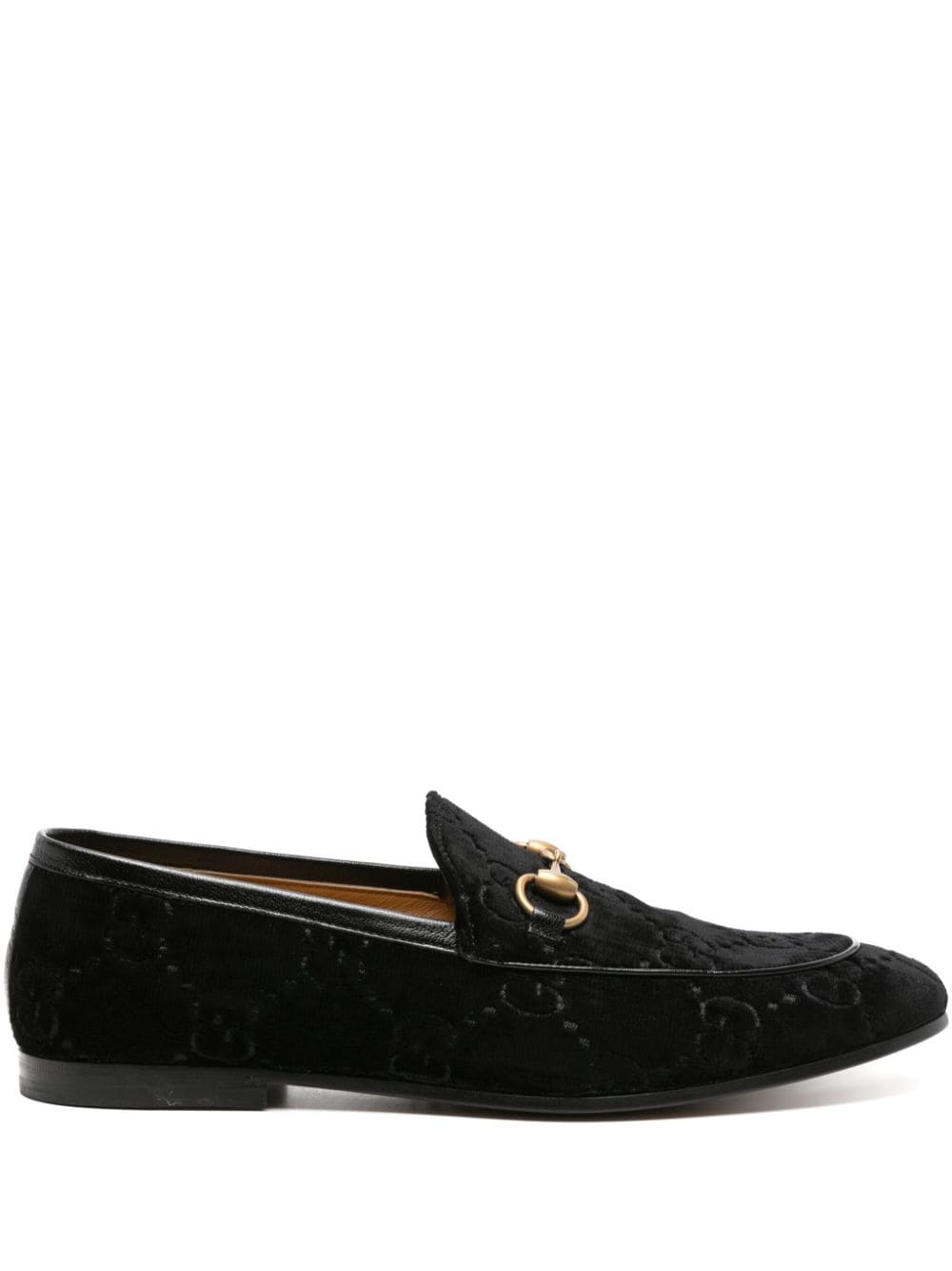 Gucci Jordaan fluwelen loafers - Zwart