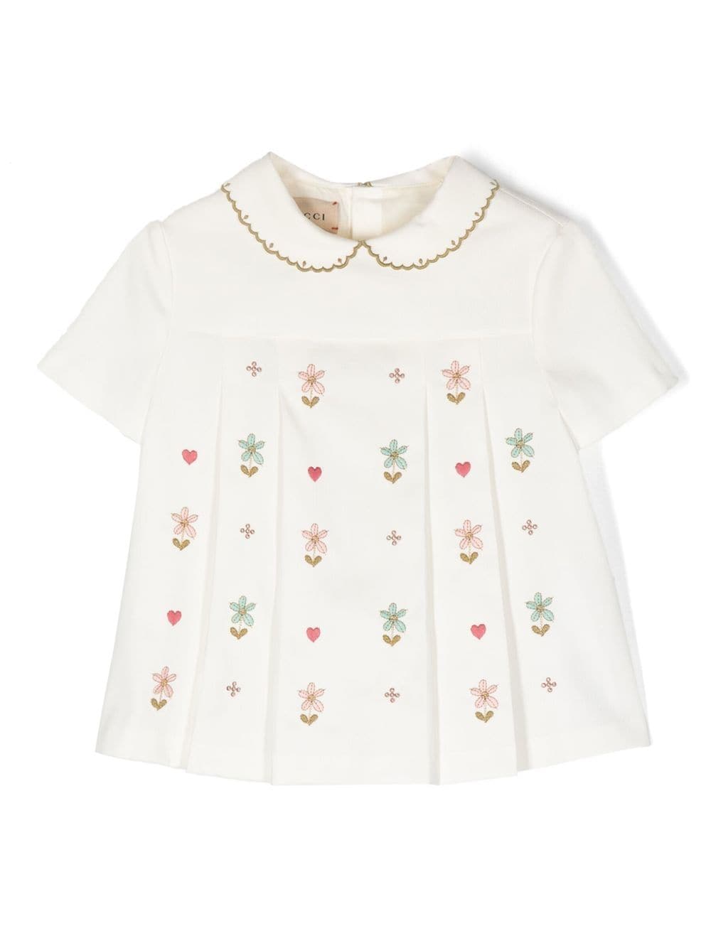 Gucci Kids Blouse met geborduurde bloemen - Wit