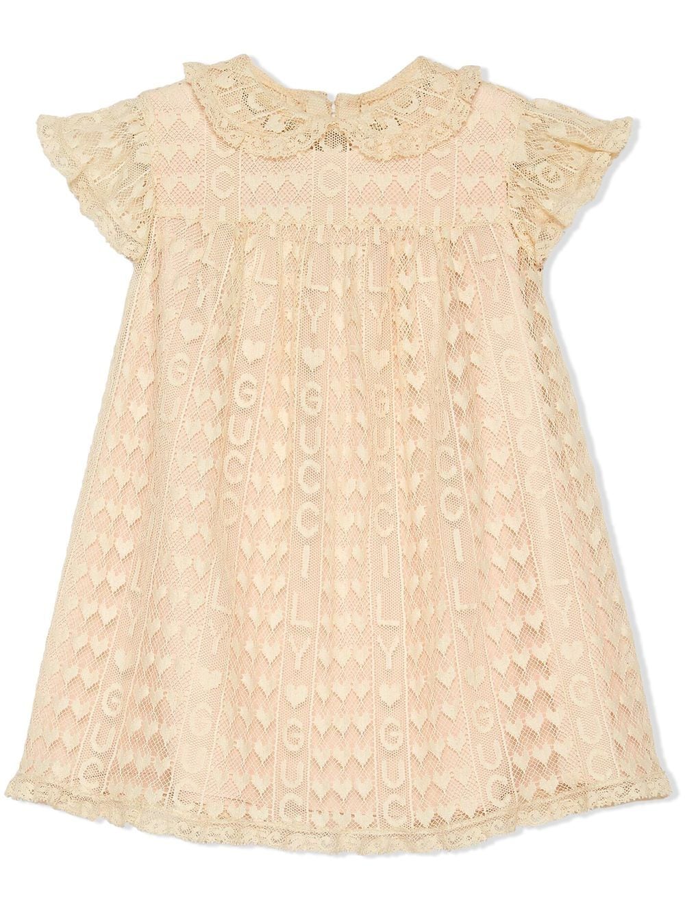 Gucci Kids Jurk met kant - Beige