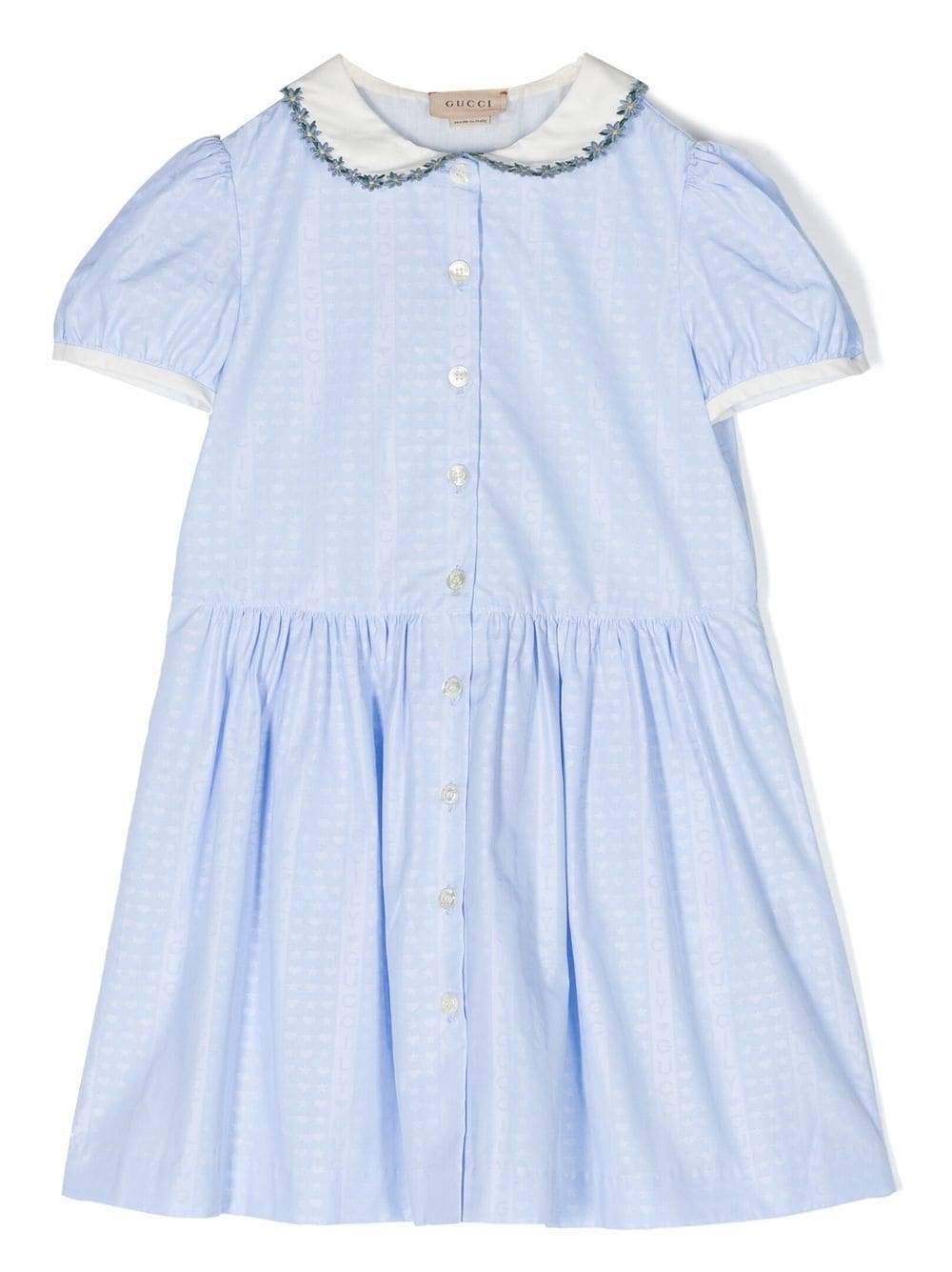 Gucci Kids Popeline jurk - Blauw