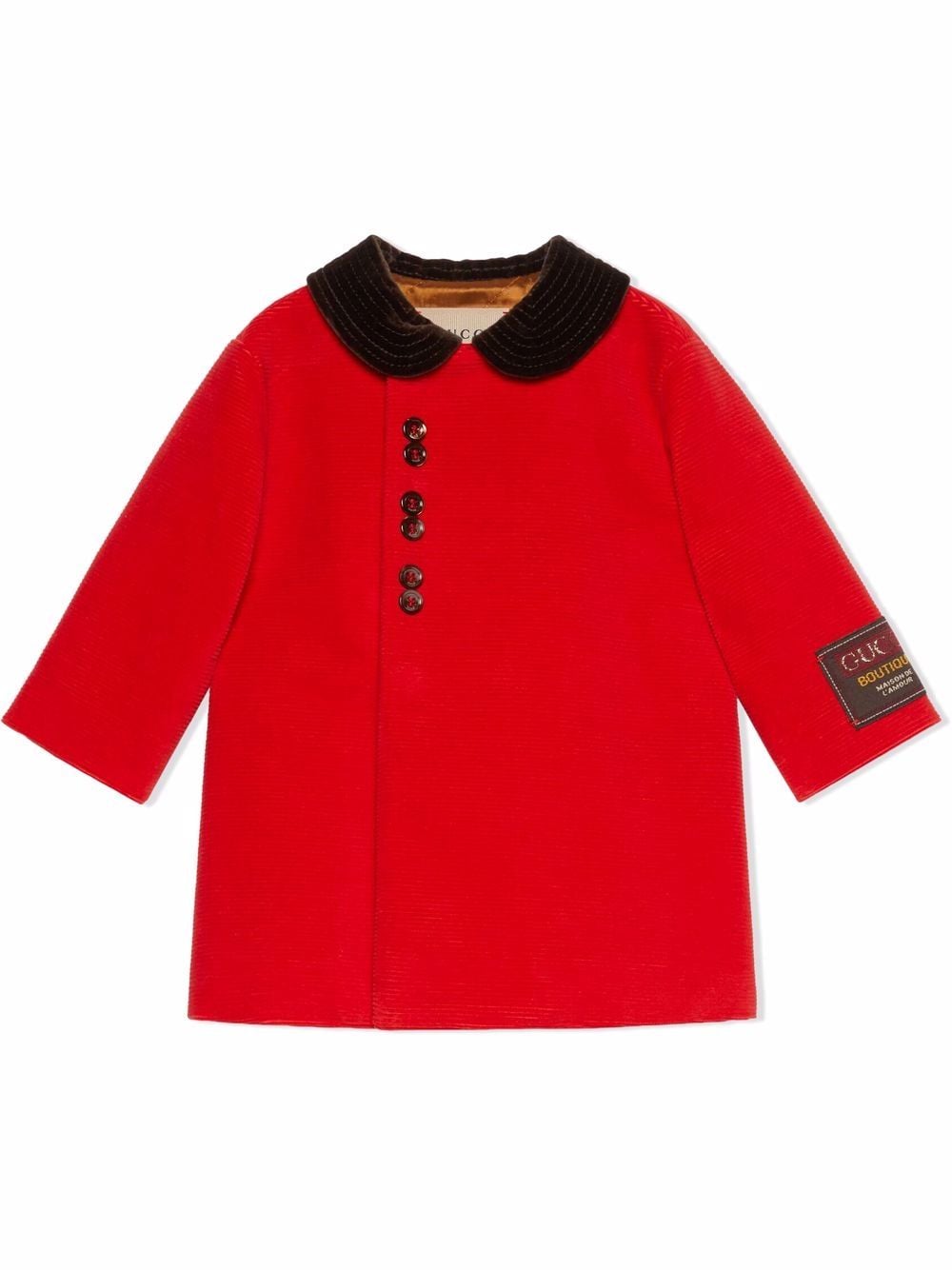 Gucci Kids Ribfluwelen jas - Rood