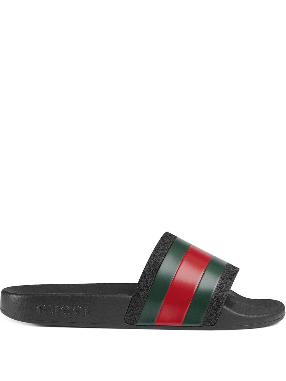 Gucci Kids Rubberen slippers voor kinderen met internet - Zwart