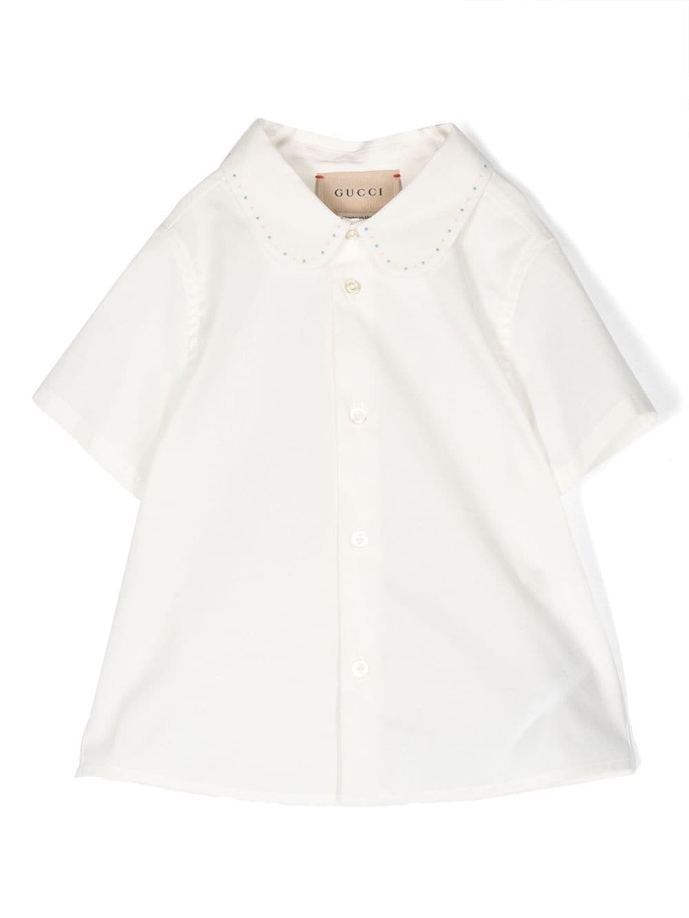 Gucci Kids Shirt met Peter Pan kraag - Wit