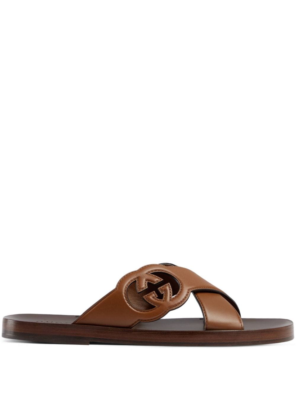 Gucci Leren slippers - Bruin