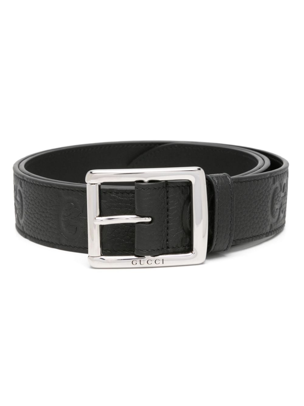 Gucci Riem met logo-reliëf - Zwart