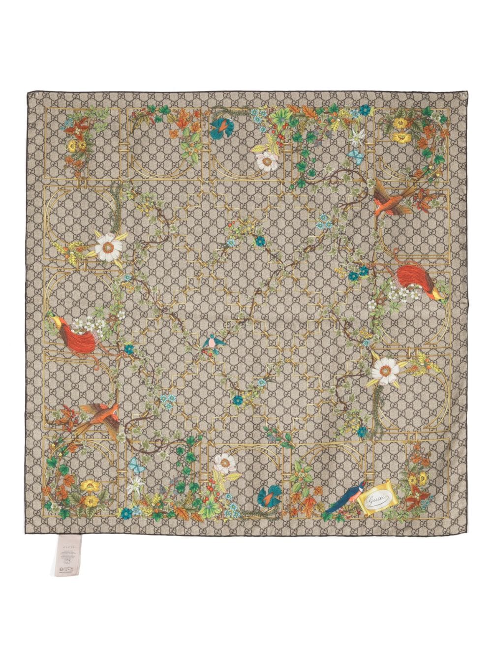 Gucci Sjaal met bloemenprint - Beige