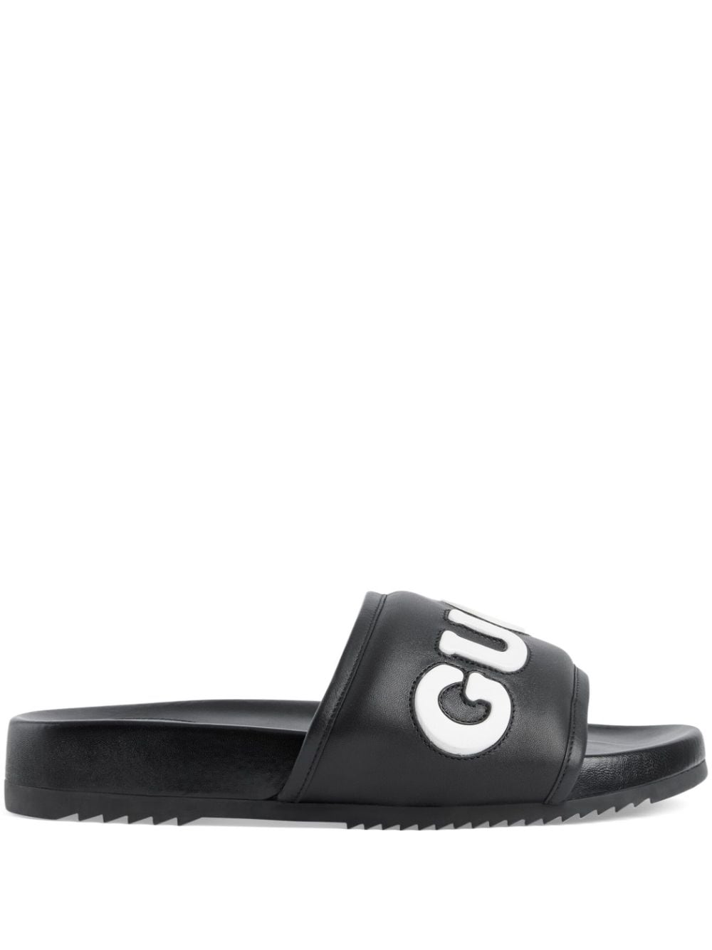 Gucci Slippers met logopatch - Zwart