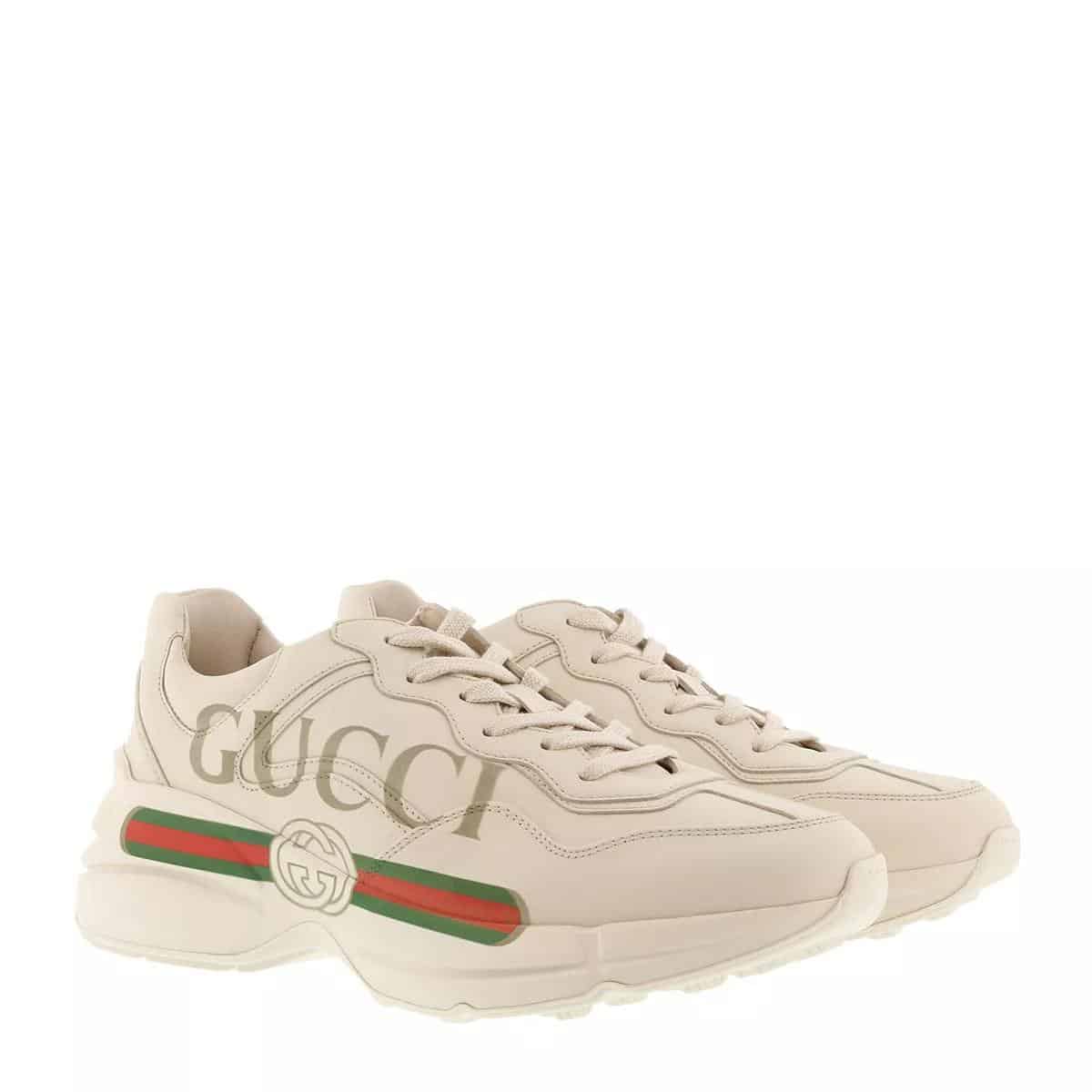 Gucci Sneakers - Rhyton Gucci Logo Sneaker Leather in wit