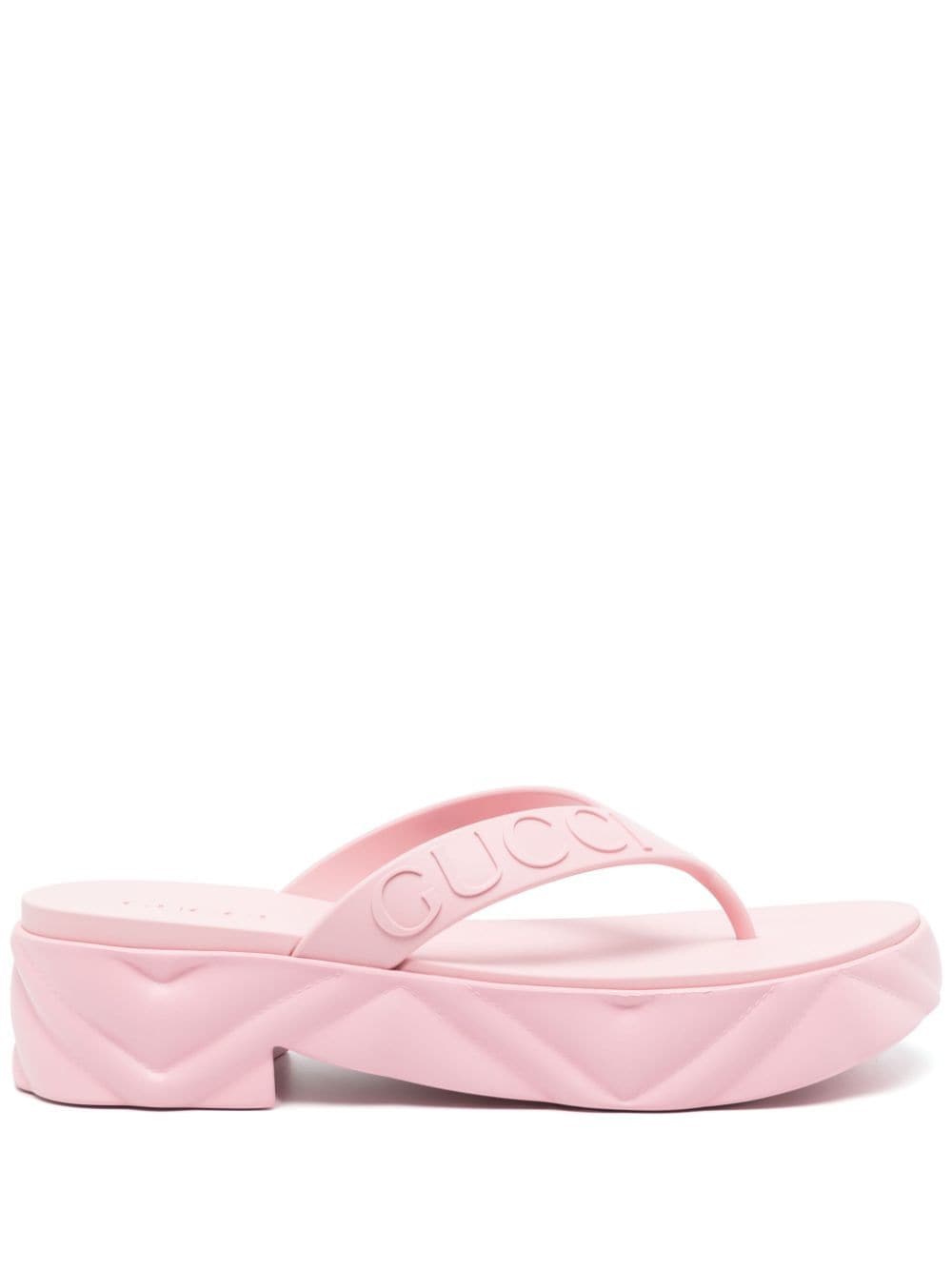 Gucci Teenslippers met plateauzool - Roze