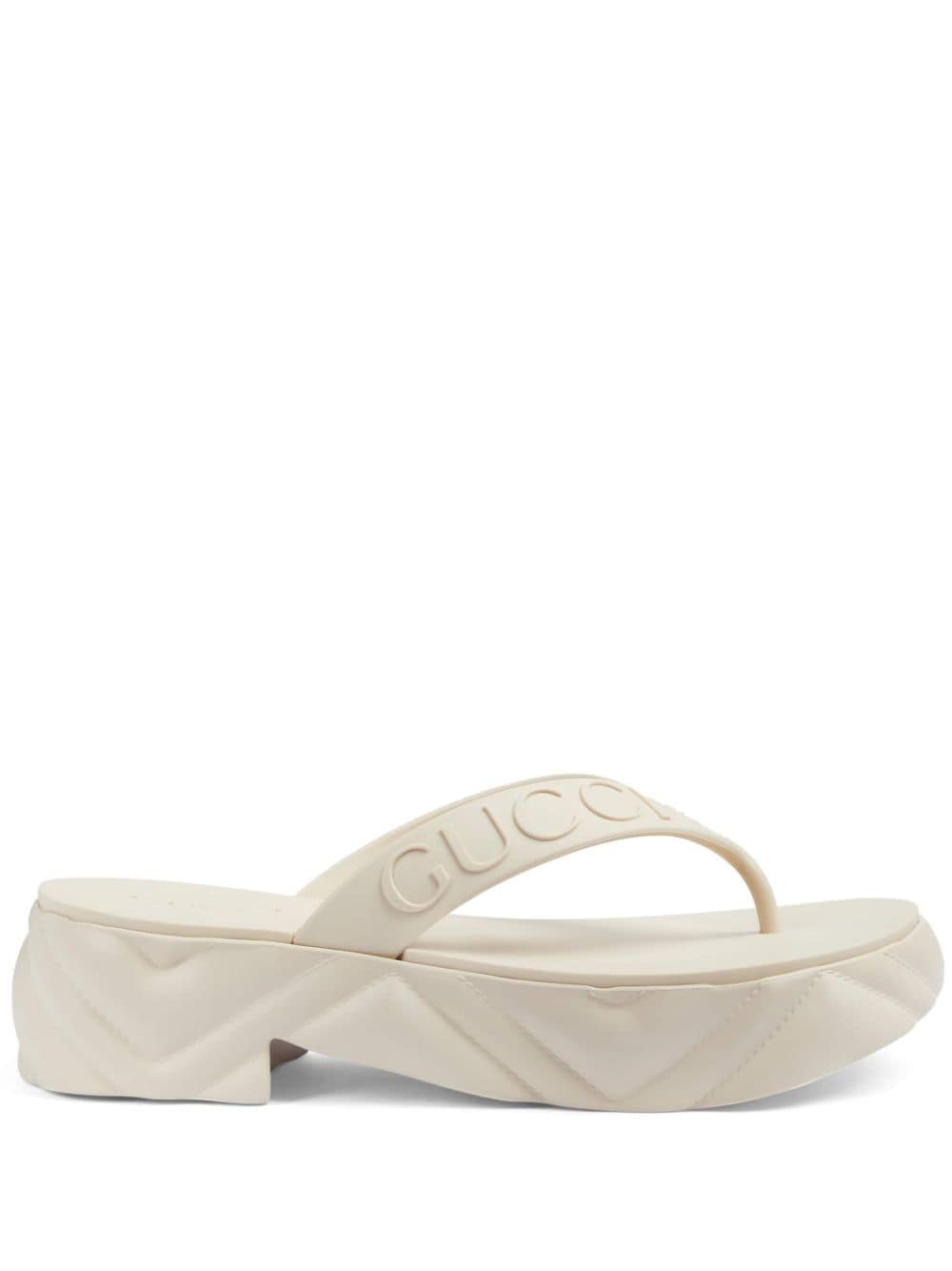 Gucci Teenslippers met plateauzool - Wit