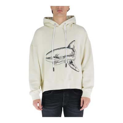 Haai Hoodie met Voor- en Achterlogo Palm Angels , White , Heren