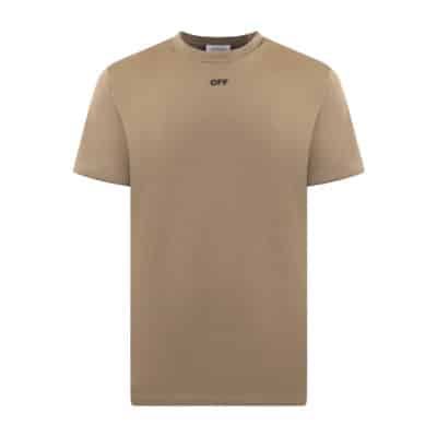 Heren Off Stitch Slim T-Shirt Beige Off White , Beige , Heren