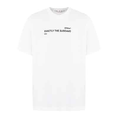 Heren Spiral Opposite T-Shirt Wit Off White , White , Heren