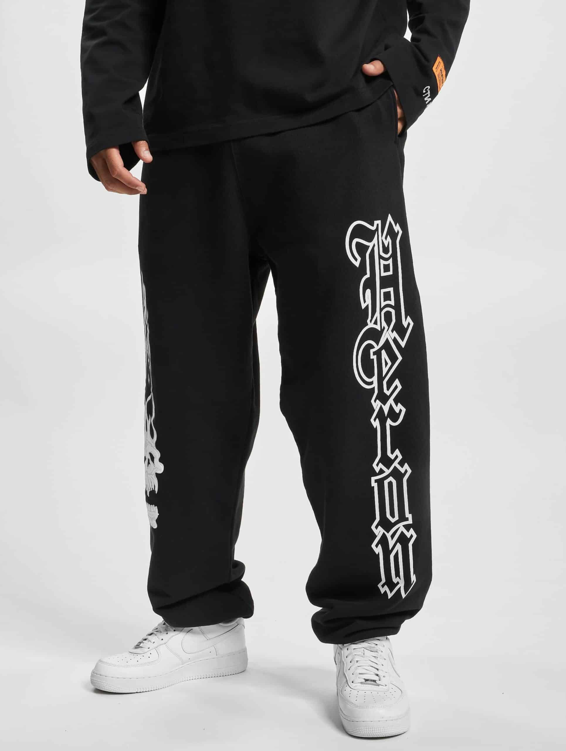 Heron Preston Flaming Skull Sweat Pant Mannen op kleur zwart, Maat L