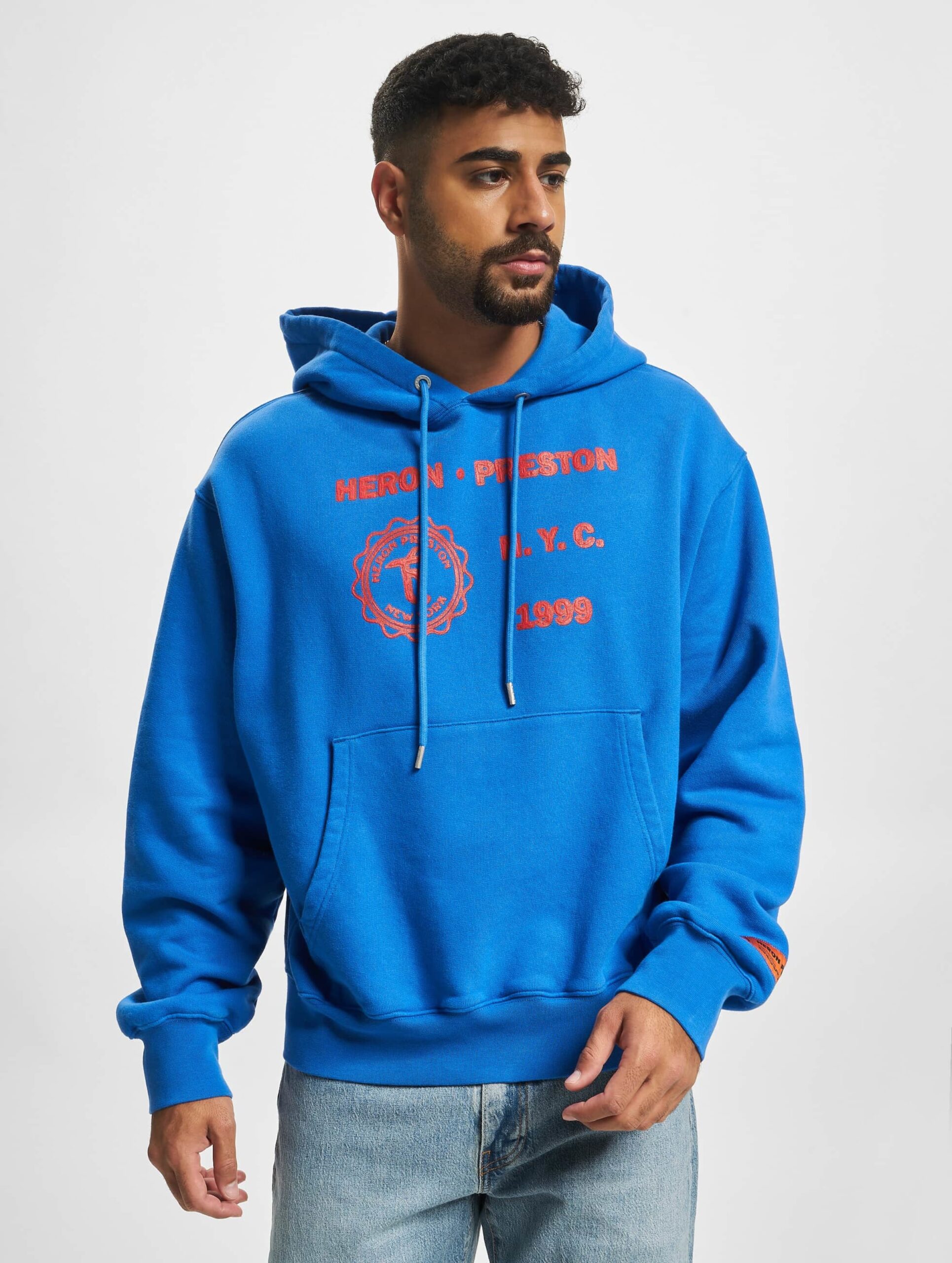 Heron Preston Promo Only Hoodie Mannen op kleur blauw, Maat L