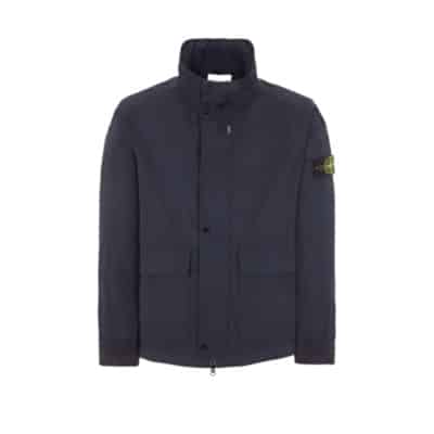 Hooded Jas met verborgen ritszak Stone Island , Blue , Heren