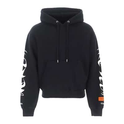 Hoodie met logo en prints Heron Preston , Black , Heren