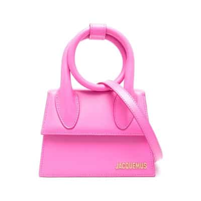 Hot Pink Leren Tote Tas Jacquemus , Pink , Dames