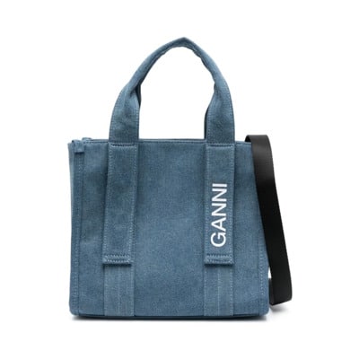 Indigo Blauwe Denim Tas Ganni , Blue , Dames