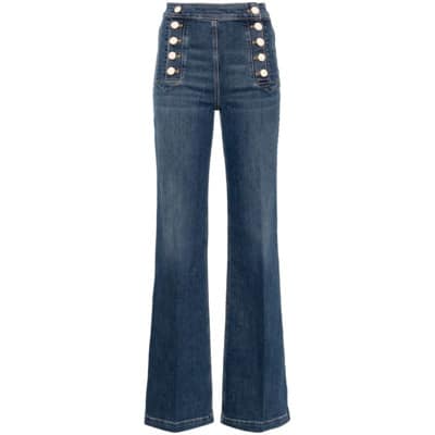 Indigo Bootcut Jeans Elisabetta Franchi , Blue , Dames