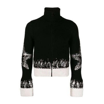 Intarsia-gebreide pailletten cardigan Zadig & Voltaire , Black , Dames