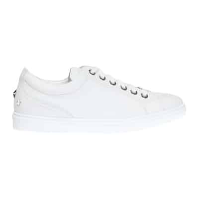 Italiaanse Leren Sneakers met Metalen Ster Detail Jimmy Choo , White , Heren