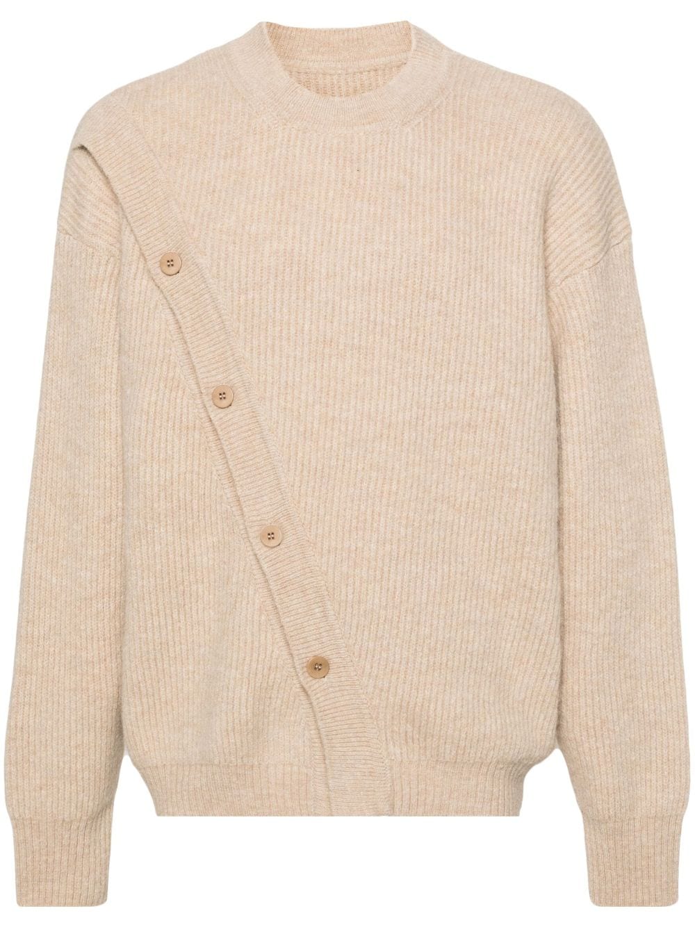 Jacquemus Le Cardigan Pau asymmetrische trui - Beige