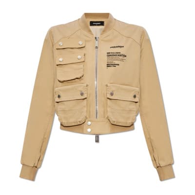 Jas met logo Dsquared2 , Beige , Dames