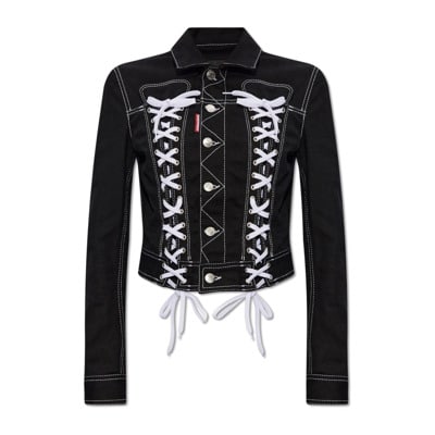 Jas met teen detail Dsquared2 , Black , Dames