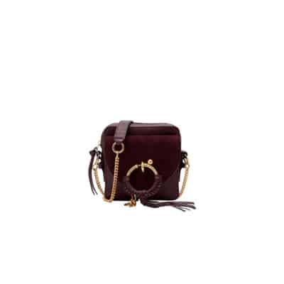 Joan Leren Crossbody Tas See by Chloé , Brown , Dames