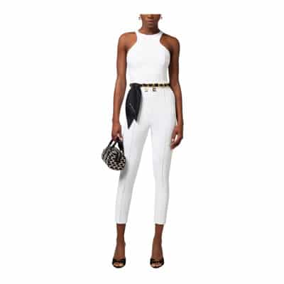 Jumpsuit met kettingriem Elisabetta Franchi , White , Dames