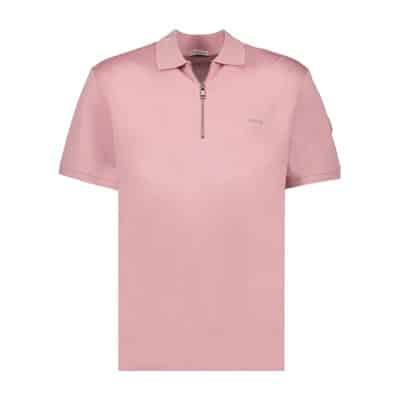 Klassieke Korte Mouw Rits Polo Moncler , Pink , Heren