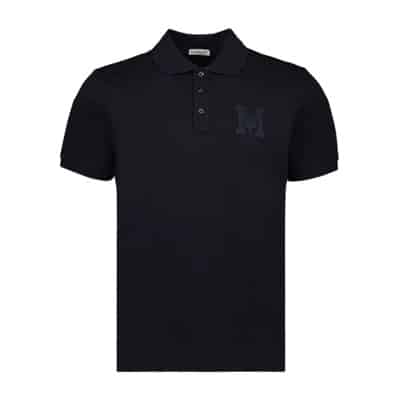 Klassieke Logo Polo Shirt Moncler , Blue , Heren