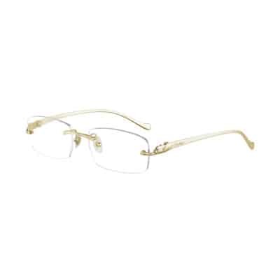 Klassieke Rechthoekige Frameless Bril Cartier , Yellow , Heren