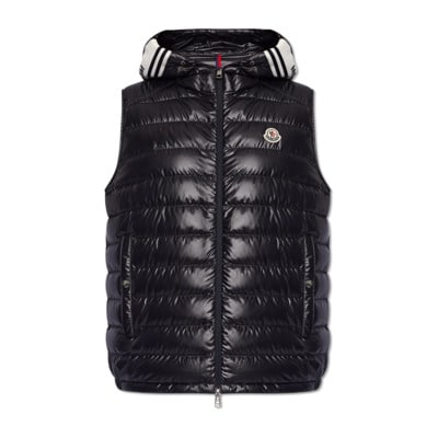 Klei gewatteerd vest Moncler , Black , Heren