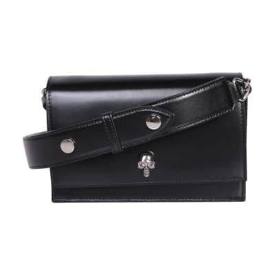 Kleine Skull Tas met Afneembare Schouderband Alexander McQueen , Black , Dames