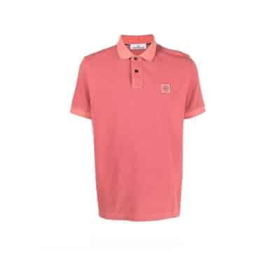 Korte Mouw Polo Shirt Stone Island , Pink , Heren