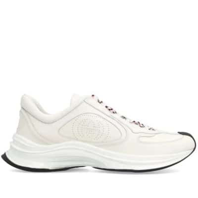 Lage Sneakers met Ronde Neus Gucci , White , Heren