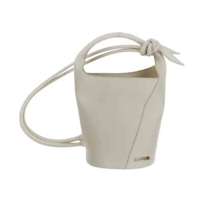 Le Petit Tourni Leren Tas Jacquemus , Beige , Dames