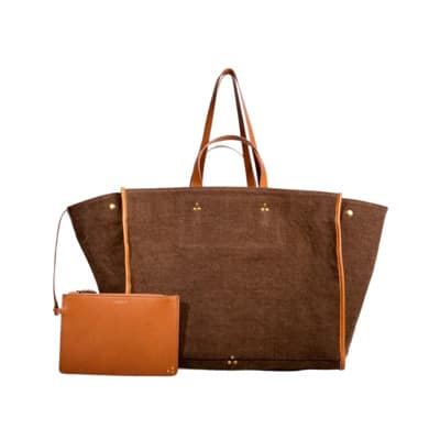 Léon L Linnen Tote Bag Jérôme Dreyfuss , Brown , Dames