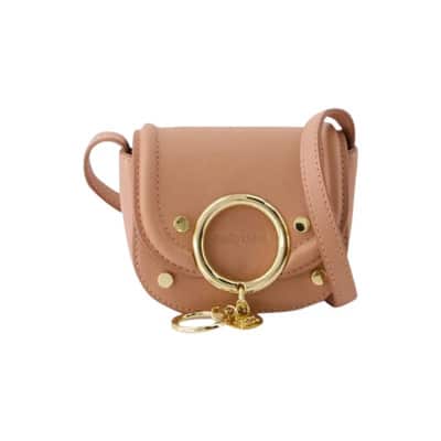 Leren Crossbody Tas - Koffie Roze Chloé , Pink , Dames