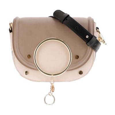 Leren Flap Tas met Uitgesneden Ringdetail See by Chloé , Pink , Dames