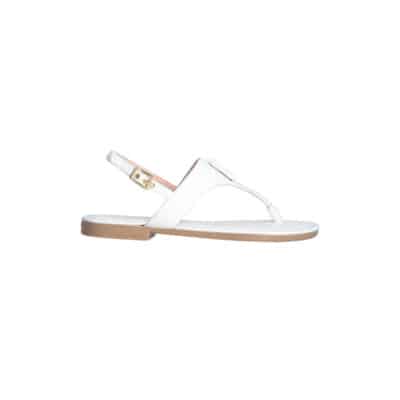 Leren Flip-Flop Sandaal voor Vrouwen Liu Jo , White , Dames