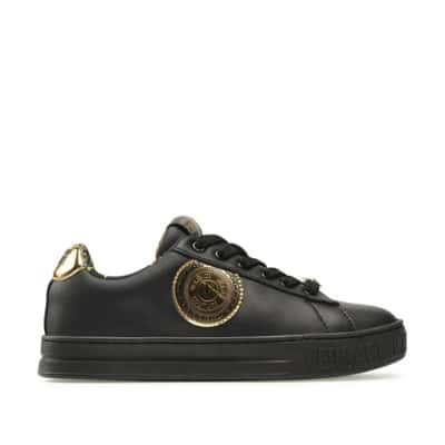 Leren Logo Sneakers Versace Jeans Couture , Black , Dames