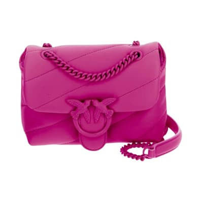 Leren Love Puff Tas Pinko , Pink , Dames