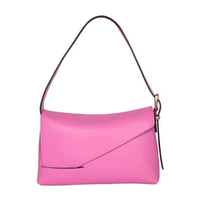 Leren Tas met Omslag en Verstelbare Schouderband Wandler , Pink , Dames